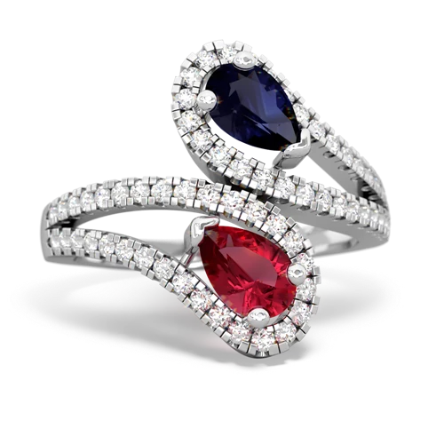 sapphire-lab ruby pave swirls ring