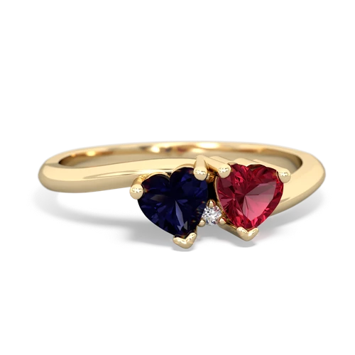 sapphire-lab ruby sweethearts promise ring