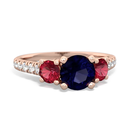 sapphire-lab ruby trellis pave ring