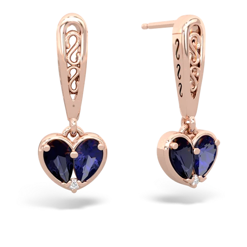 sapphire-lab sapphire filligree earrings