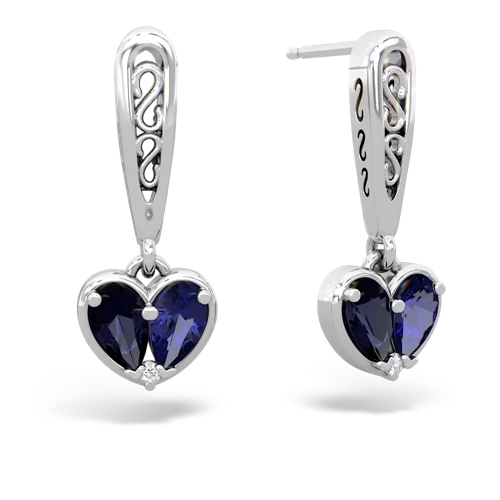 sapphire-lab sapphire filligree earrings