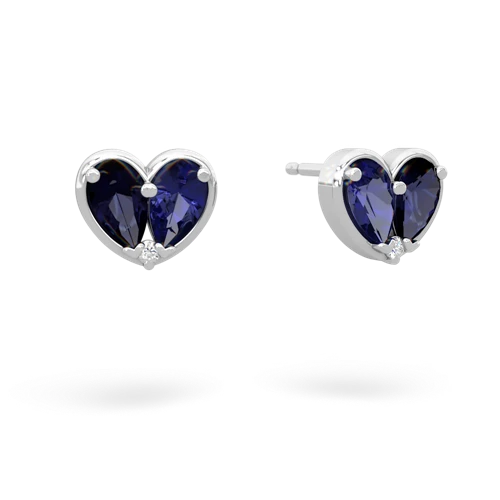 sapphire-lab sapphire one heart earrings