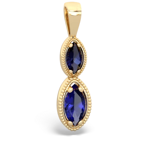 sapphire-lab sapphire antique milgrain pendant