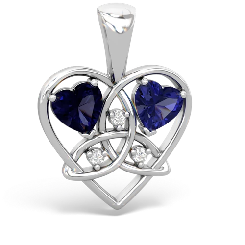sapphire-lab sapphire celtic heart pendant