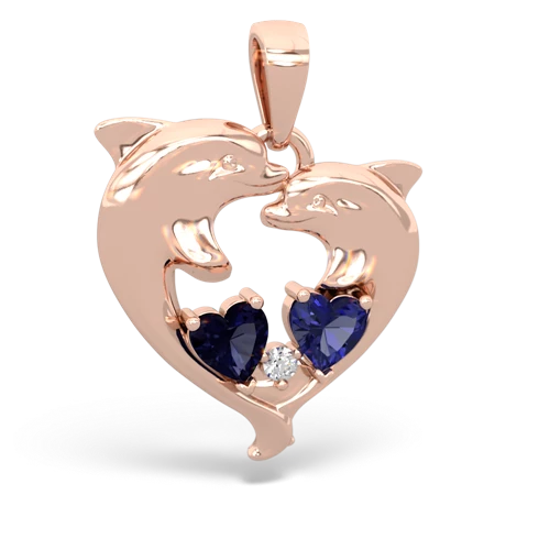 sapphire-lab sapphire dolphins pendant