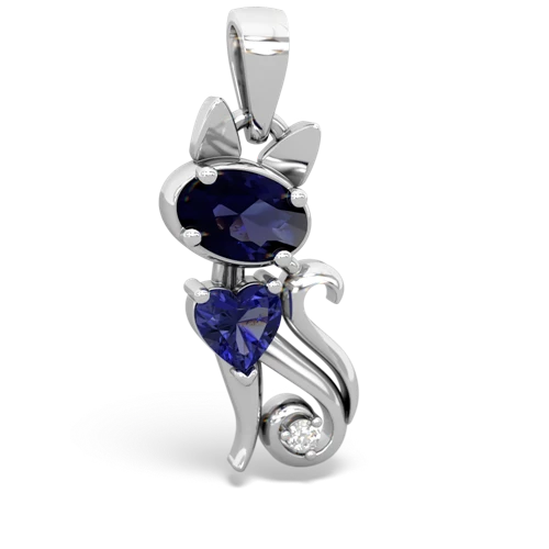 sapphire-lab sapphire kitten pendant