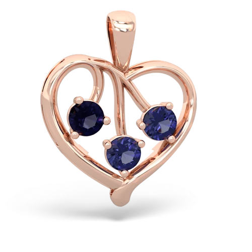 sapphire-lab sapphire love heart pendant