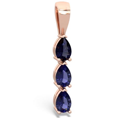 Sapphire Genuine Sapphire with Lab Created Sapphire and Genuine Pink Tourmaline Three Stone pendant Pendant