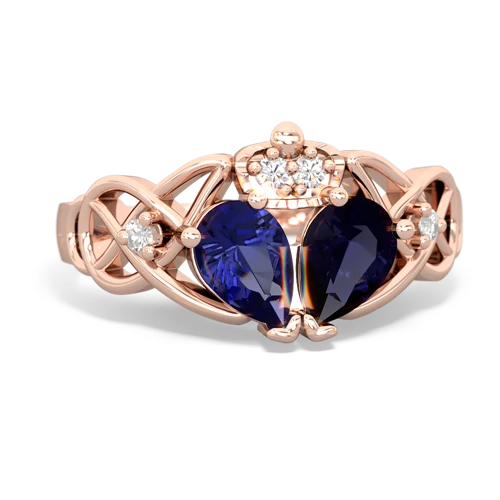 sapphire-lab sapphire claddagh ring