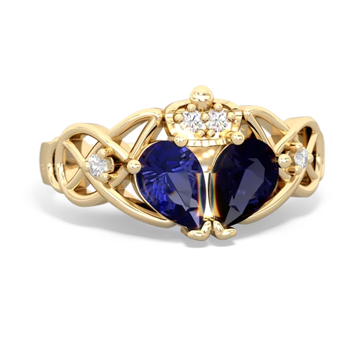 sapphire-lab sapphire claddagh ring