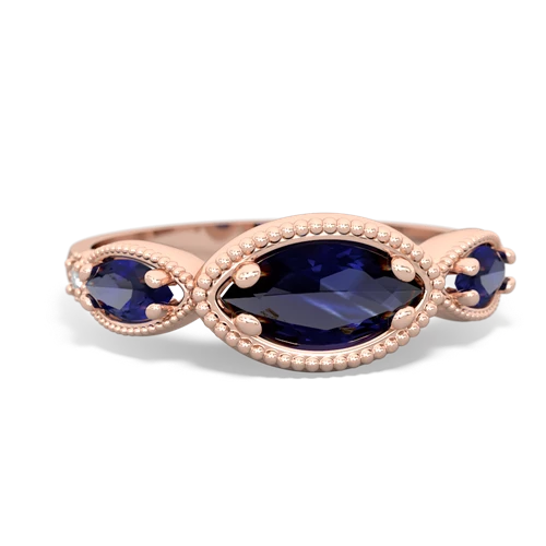 sapphire-lab sapphire milgrain marquise ring