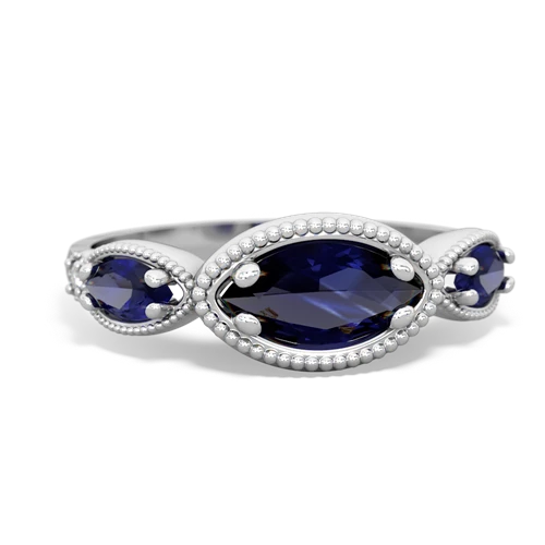 sapphire-lab sapphire milgrain marquise ring