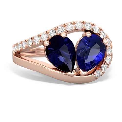 sapphire-lab sapphire pave heart ring