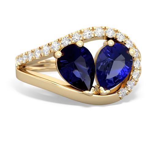 sapphire-lab sapphire pave heart ring