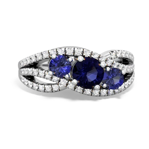 sapphire-lab sapphire three stone pave ring