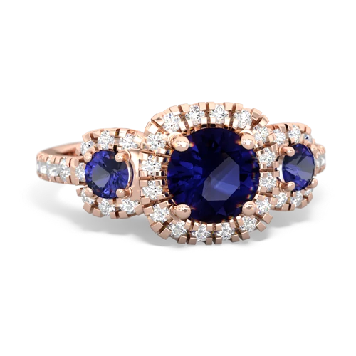 Sapphire Genuine Sapphire with Lab Created Sapphire and Genuine Black Onyx Regal Halo ring Ring