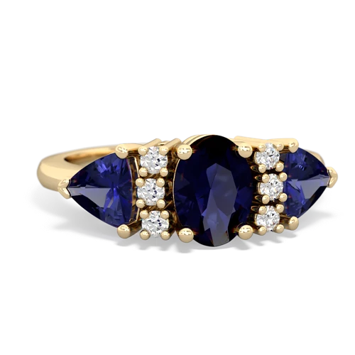 Sapphire Genuine Sapphire with Lab Created Sapphire and Genuine Black Onyx Antique Style Three Stone ring Ring