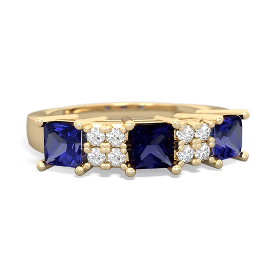 Sapphire Genuine Sapphire with Lab Created Sapphire and Genuine Pink Tourmaline Three Stone ring Ring