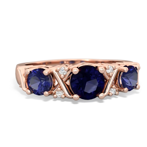Sapphire Genuine Sapphire with Lab Created Sapphire and Genuine Amethyst Hugs and Kisses ring Ring