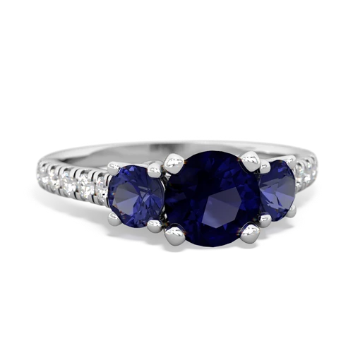 Sapphire Genuine Sapphire with Lab Created Sapphire and Genuine Aquamarine Pave Trellis ring Ring