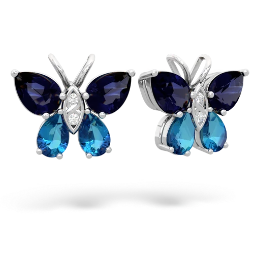sapphire-london topaz butterfly earrings