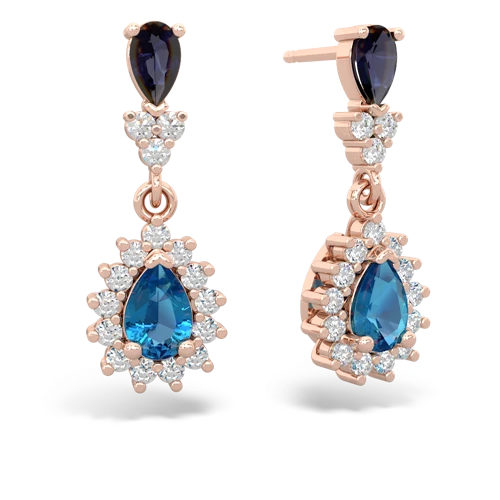 sapphire-london topaz dangle earrings