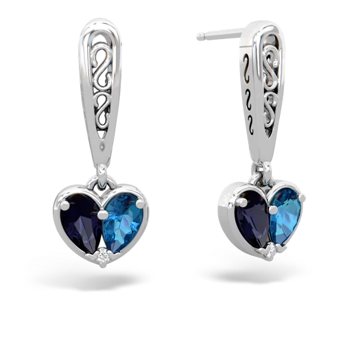 sapphire-london topaz filligree earrings