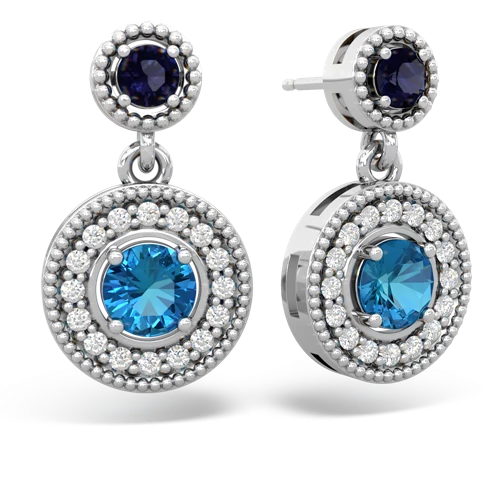 sapphire-london topaz halo earrings