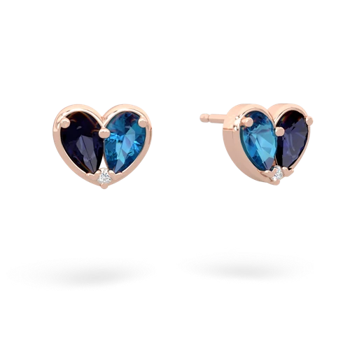 sapphire-london topaz one heart earrings