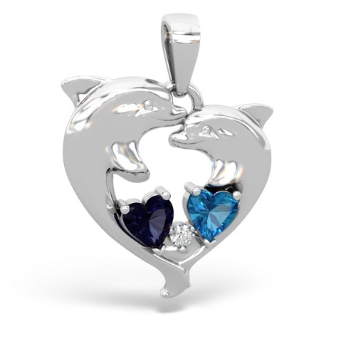 sapphire-london topaz dolphins pendant