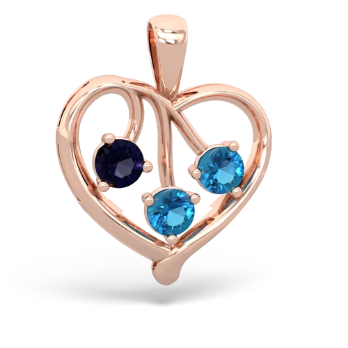 sapphire-london topaz love heart pendant