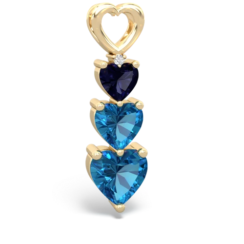 Sapphire Genuine Sapphire with Genuine London Blue Topaz and Genuine Sapphire Past Present Future pendant Pendant