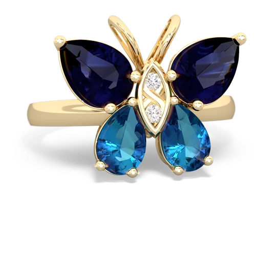 sapphire-london topaz butterfly ring