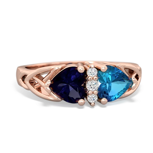 sapphire-london topaz celtic ring