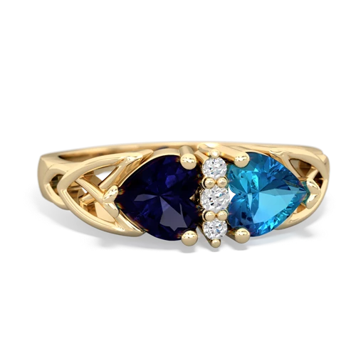 sapphire-london topaz celtic ring