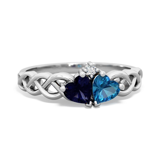sapphire-london topaz celtic braid ring