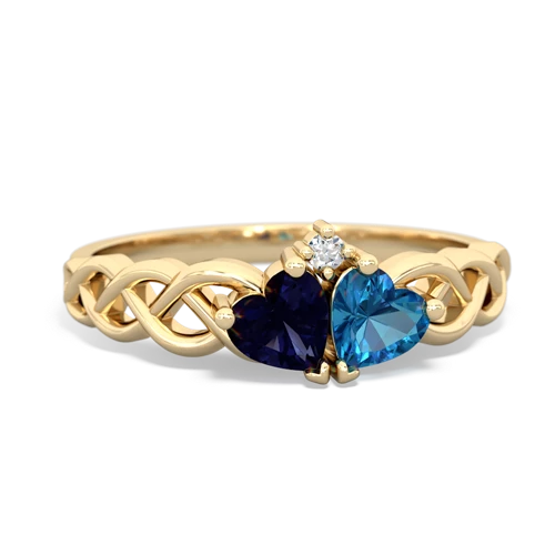 sapphire-london topaz celtic braid ring