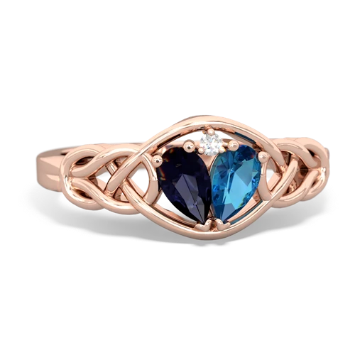 sapphire-london topaz celtic knot ring
