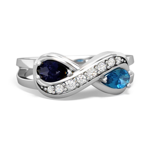 sapphire-london topaz diamond infinity ring