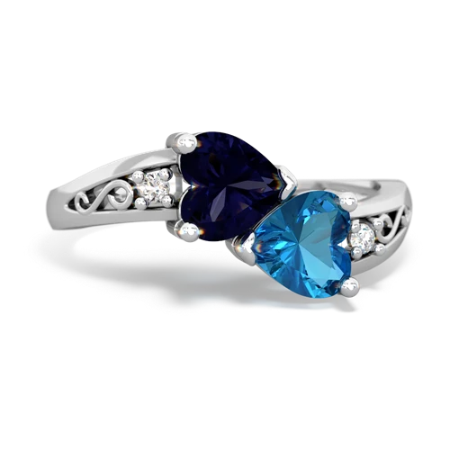 sapphire-london topaz filligree ring