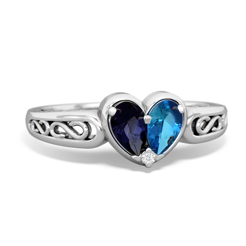 sapphire-london topaz filligree ring