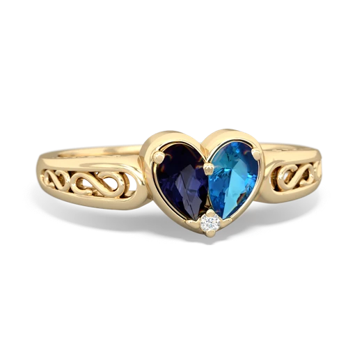 sapphire-london topaz filligree ring