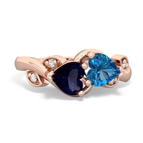 sapphire-london topaz floral keepsake ring