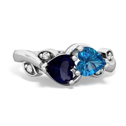 sapphire-london topaz floral keepsake ring