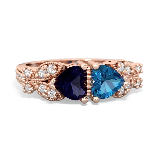 sapphire-london topaz keepsake butterfly ring