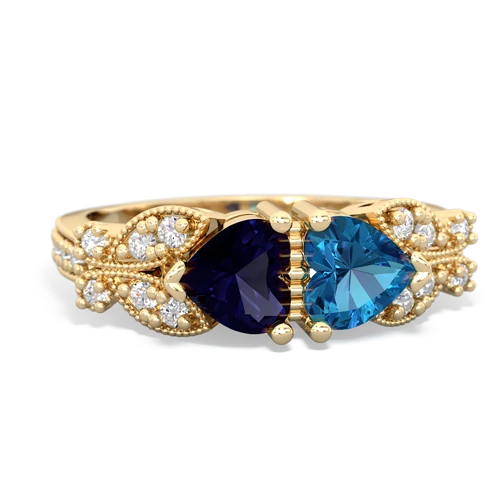 sapphire-london topaz keepsake butterfly ring