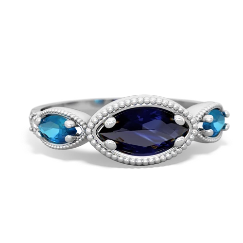 sapphire-london topaz milgrain marquise ring