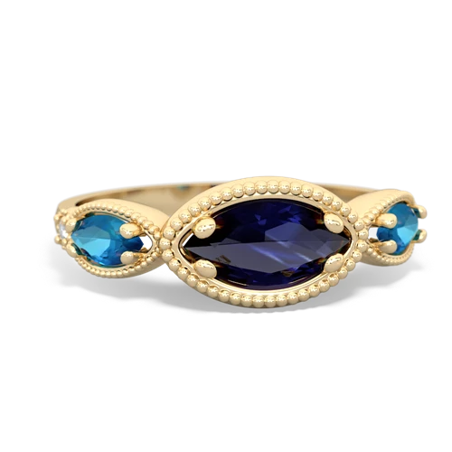 sapphire-london topaz milgrain marquise ring