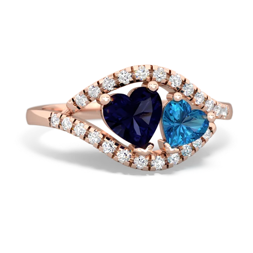 sapphire-london topaz mother child ring