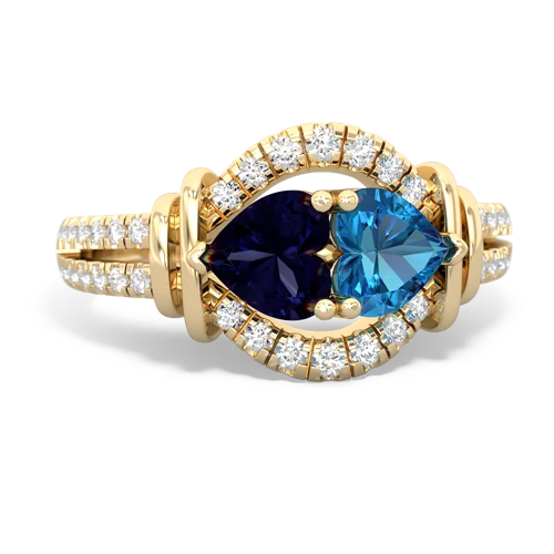 sapphire-london topaz pave keepsake ring